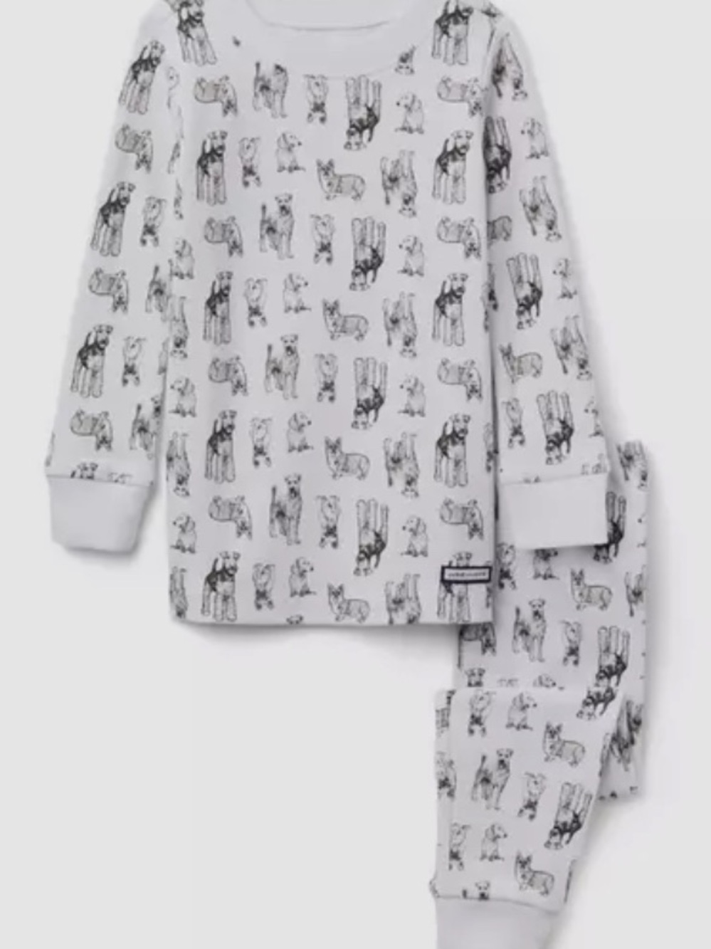 Janie and Jack Dog Print White Pajama Set Size 5